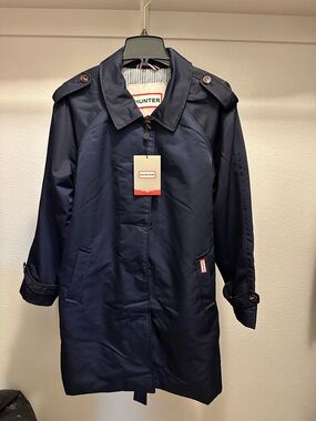 Hunter Navy Women's Trench Coat with Button Details